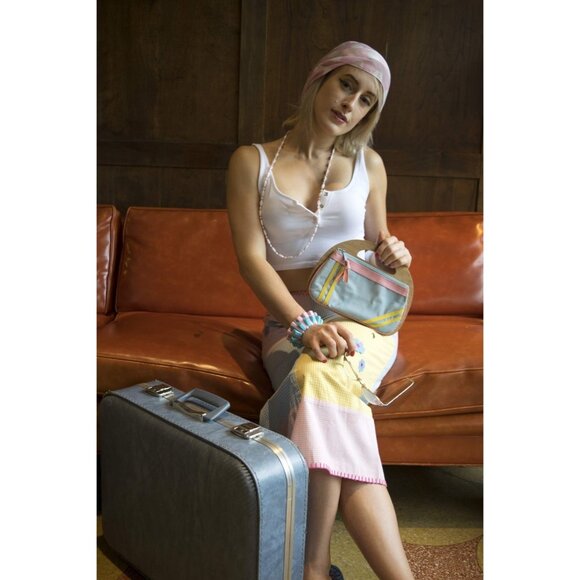 Pink White Polka Dot Scarf Vintage Accessories - Picture 3 of 3